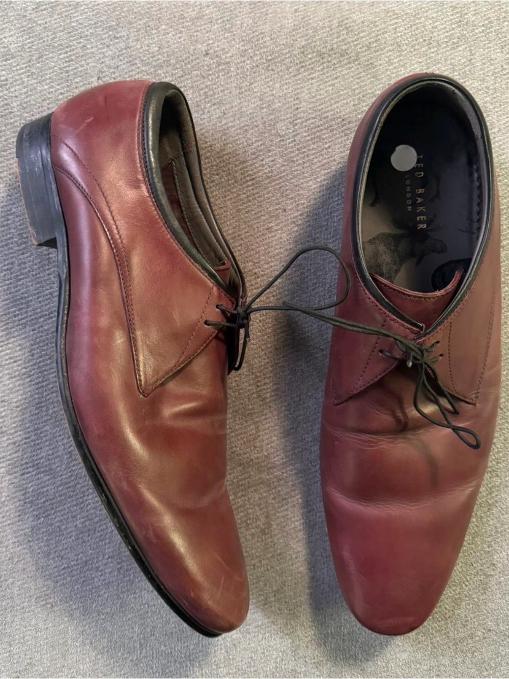 Ted Baker Men's Wine Leather Derby Shoes